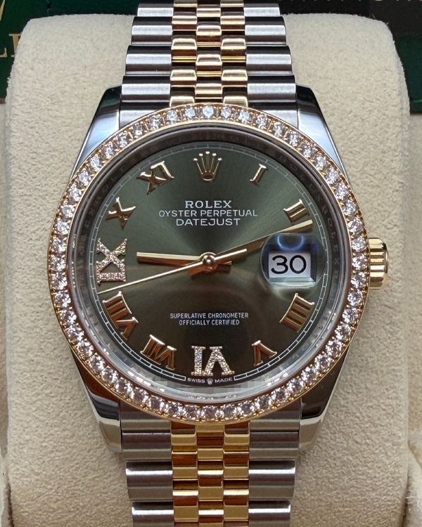 2022 Rolex Datejust 36MM Olive Green Dial Two-Tone Jubilee Bracelet (126283RBR)