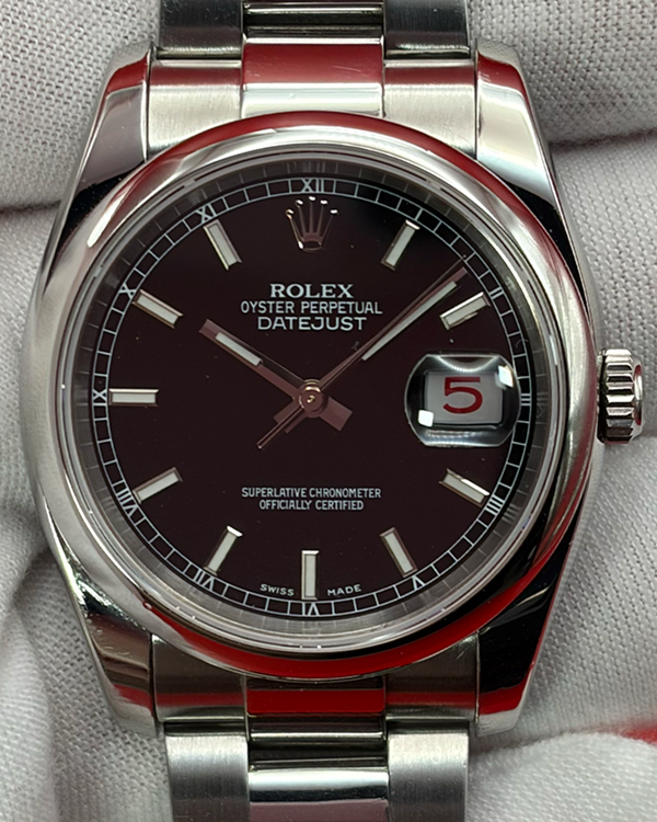 No Reserve - 2006 Rolex Datejust 36MM Black Dial Oyster Bracelet (116200)