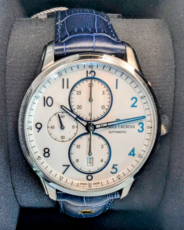 2025 Maurice Lacroix Pontos 43MM Silver Dial Leather Strap (PT6388-SS001-120-4)