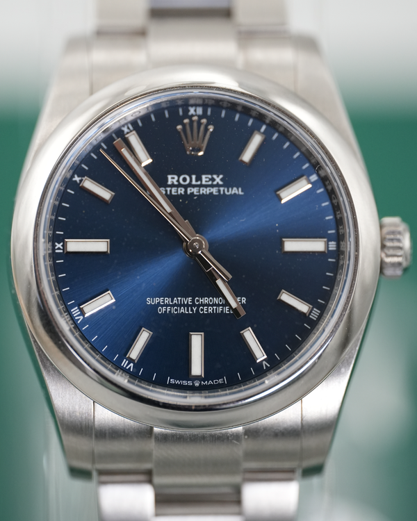 2022 Rolex Oyster Perpetual 34MM Blue Dial Oyster Bracelet (124200)