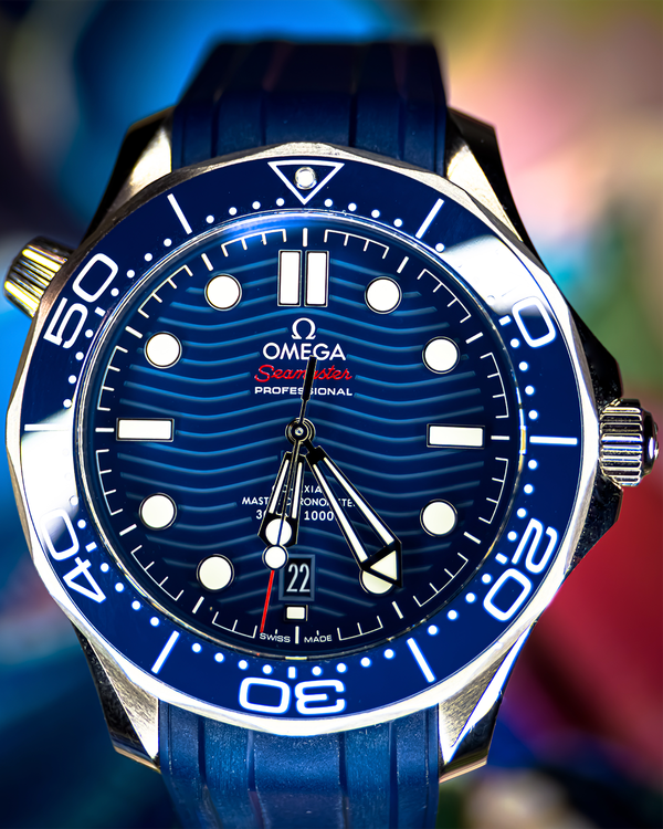 2025 Omega Seamaster Diver 300M 42MM Blue Dial Rubber Strap (210.32.42.20.03.001)