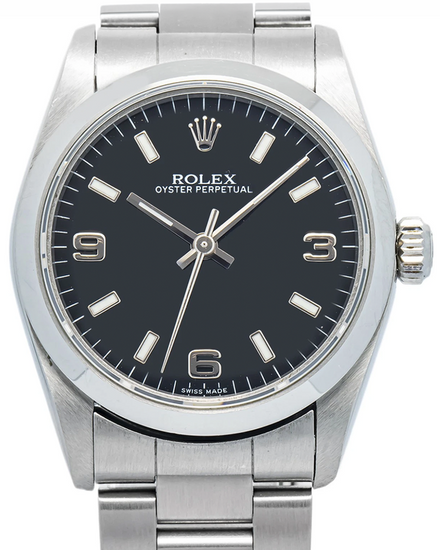 Rolex Oyster Perpetual 31MM Black Dial Oyster Bracelet (77080)