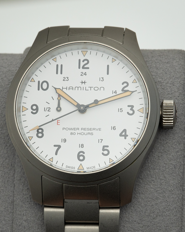 2025 Hamilton Khaki Field Mechanical Power Reserve 40MM White Dial Steel Bracelet (H69509110)
