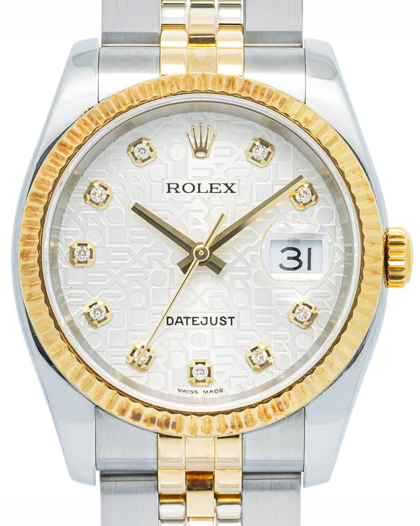 Rolex Datejust 36MM Silver "Jubilee" Dial Two-Tone Jubilee Bracelet (116233)