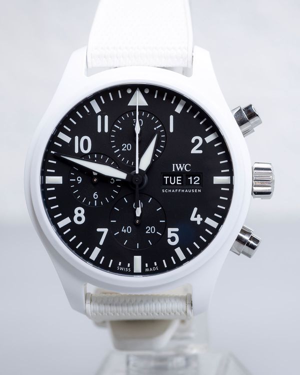 2022 IWC Schaffhausen Pilot Chronograph Top Gun "Lake Tahoe" 44.5MM Black Dial Rubber Strap (IW389105)