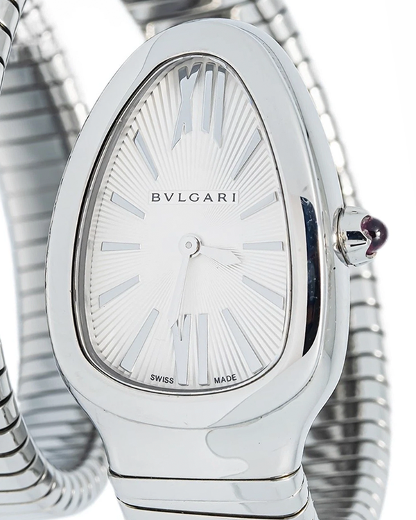 Bvlgari Serpenti 35MM Quartz Silver Dial Steel Bracelet (SP35S)