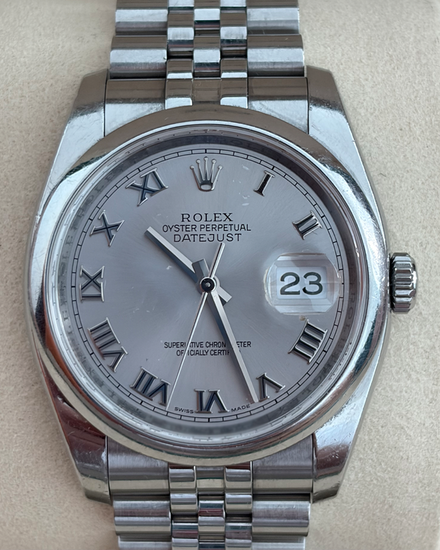 Rolex Datejust 36MM Silver Dial Super Jubilee Bracelet (116200)