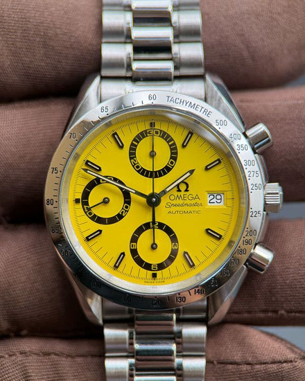 Omega Speedmaster Date "Michael Schumacher" 39MM Yellow Dial Steel Bracelet (3511.12.00)