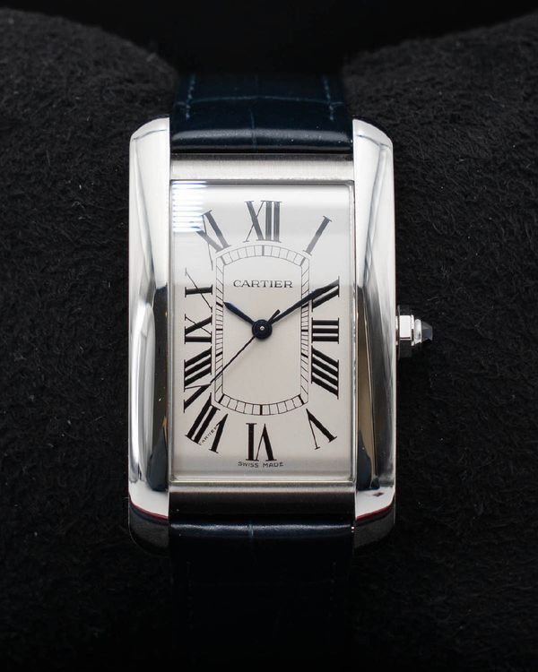 2023 Cartier Tank Americaine 27MM White Dial Leather Strap (WSTA0045)