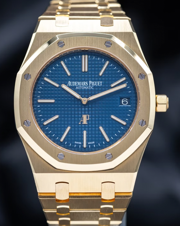 2017 Audemars Piguet Royal Oak "Jumbo" Extra-Thin 39MM Blue Dial Yellow Gold Bracelet (15202BA.OO.1240BA.01)
