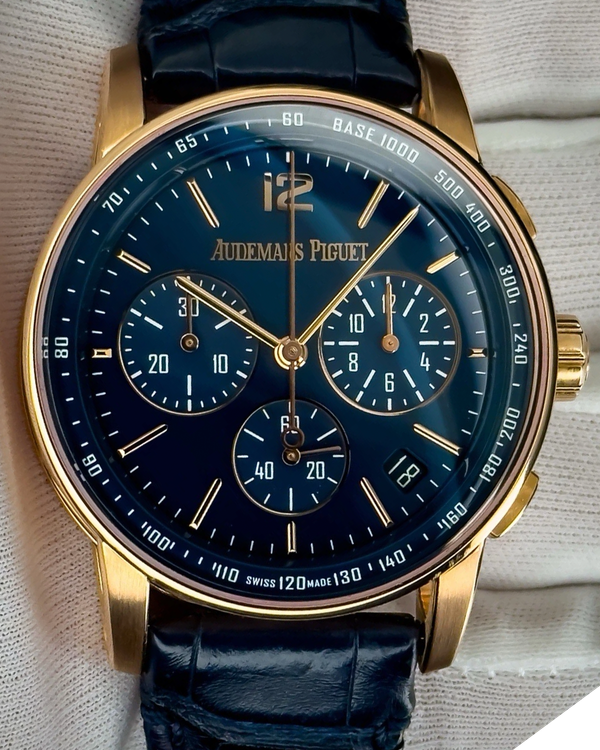 2021 Audemars Piguet Code 11.59 41MM Blue Dial Leather Strap (26393OR.OO.A321CR.01)