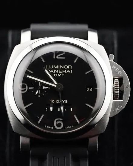 Panerai Luminor 1950 10 Days GMT 44MM Black Dial Rubber Strap (PAM00270)