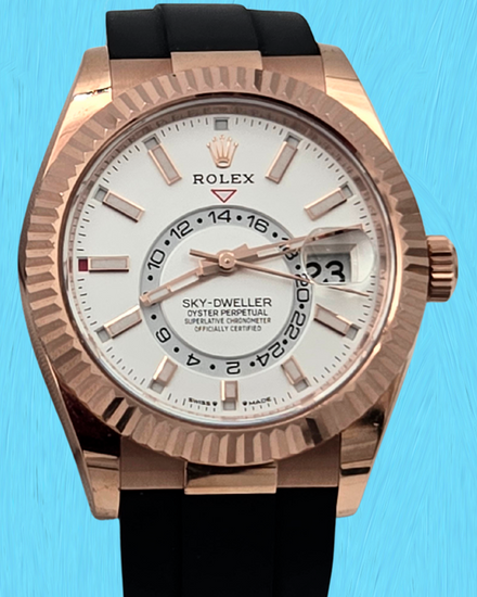 2024 Rolex Sky-Dweller 42MM White Dial Oysterflex Strap (336235)