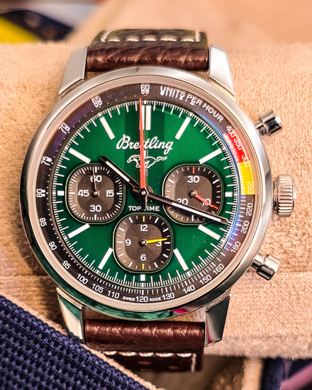 2025 Breitling Top Time B01 "Ford Mustang" 41MM Green Dial Leather Strap (AB0176)