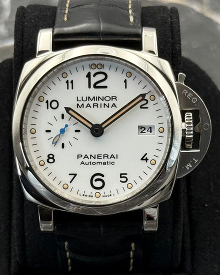 2017 Panerai Luminor Marina 1950 3 Days 42MM White Dial Leather Strap (PAM01523)