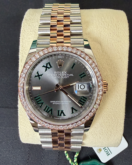 2023 Rolex Datejust "Wimbledon" 36MM Slate Dial Two-Tone Jubilee Bracelet (126281RBR)
