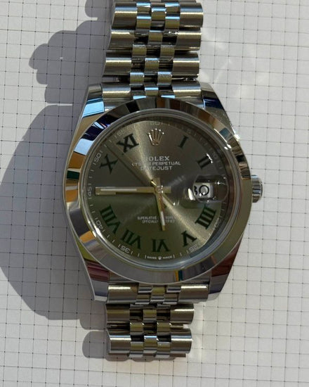No Reserve - 2024 Rolex Datejust "Wimbledon" 41MM Slate Dial Jubilee Bracelet (126300)