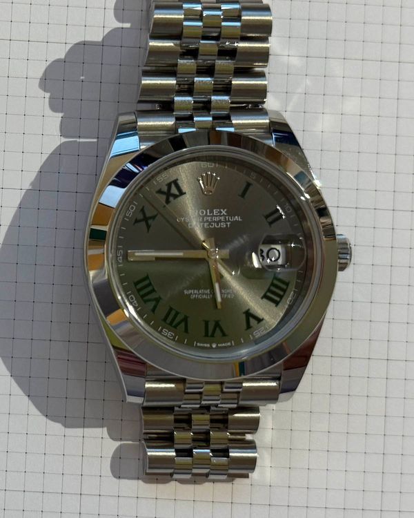 No Reserve - 2024 Rolex Datejust "Wimbledon" 41MM Slate Dial Jubilee Bracelet (126300)