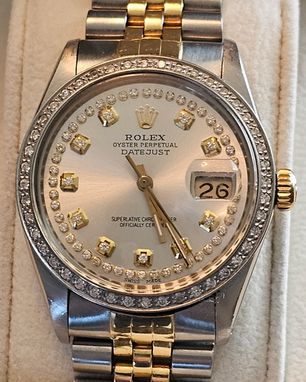 Rolex Datejust 36MM Aftermarket Silver Dial Two-Tone Jubilee Bracelet (16013)