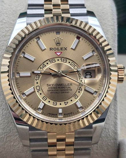 2023 Rolex Sky-Dweller 42MM Champagne Dial Two-Tone Jubilee Bracelet (336933)