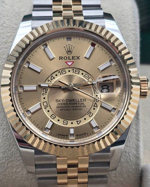 2023 Rolex Sky-Dweller 42MM Champagne Dial Two-Tone Jubilee Bracelet (336933)
