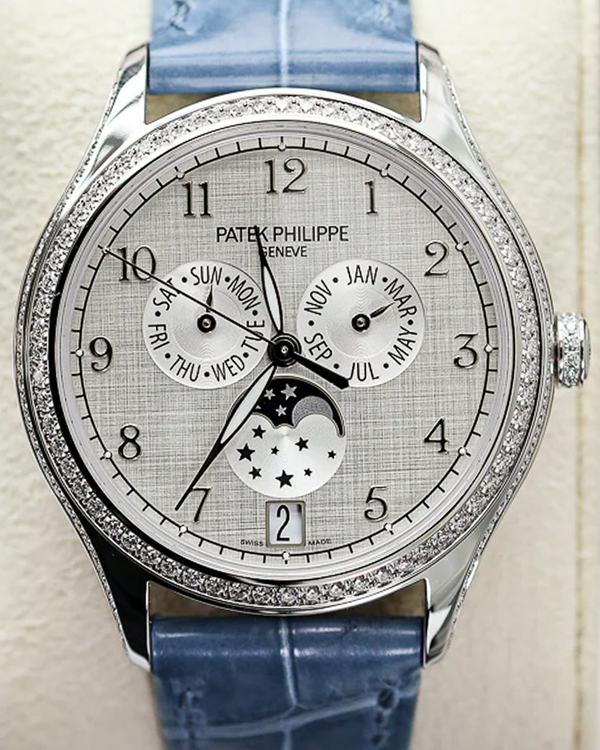 2022 Patek Philippe Annual Calendar 38MM Silver Dial Leather Strap (4947G)