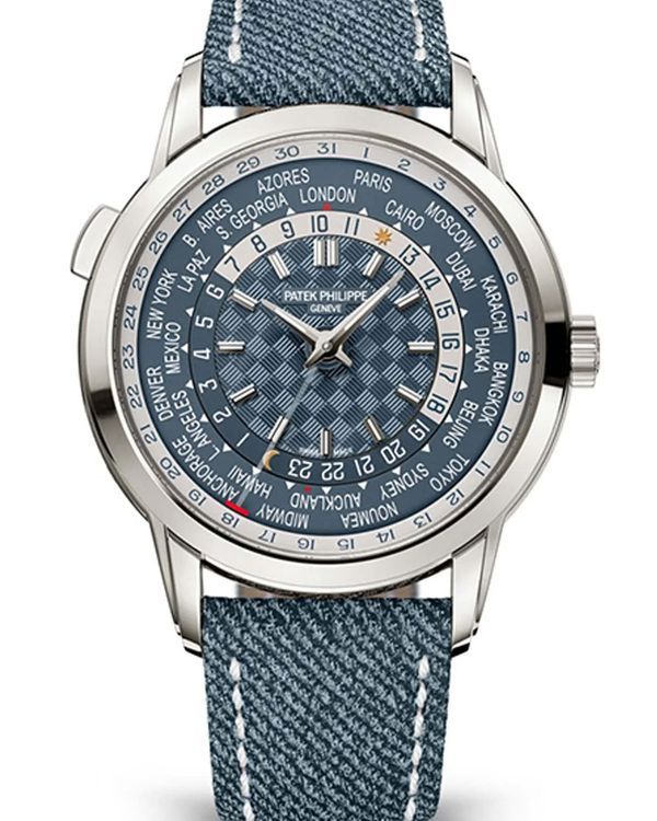 Patek Philippe Complications World Time 40MM Blue Dial Textile Strap (5330G)