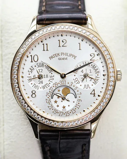 2022 Patek Philippe Grand Complications Perpetual Calendar 35.1MM Silver Dial Leather Strap (7140R-001)