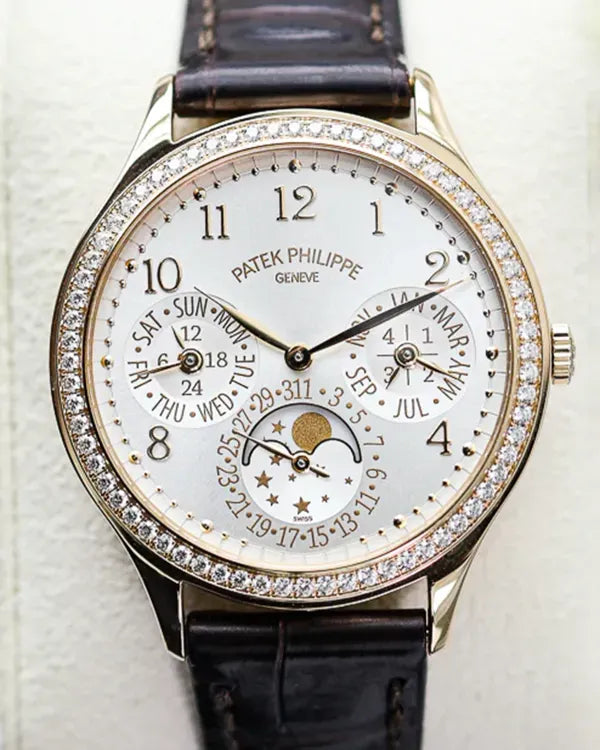 2022 Patek Philippe Grand Complications Perpetual Calendar 35.1MM Silver Dial Leather Strap (7140R-001)