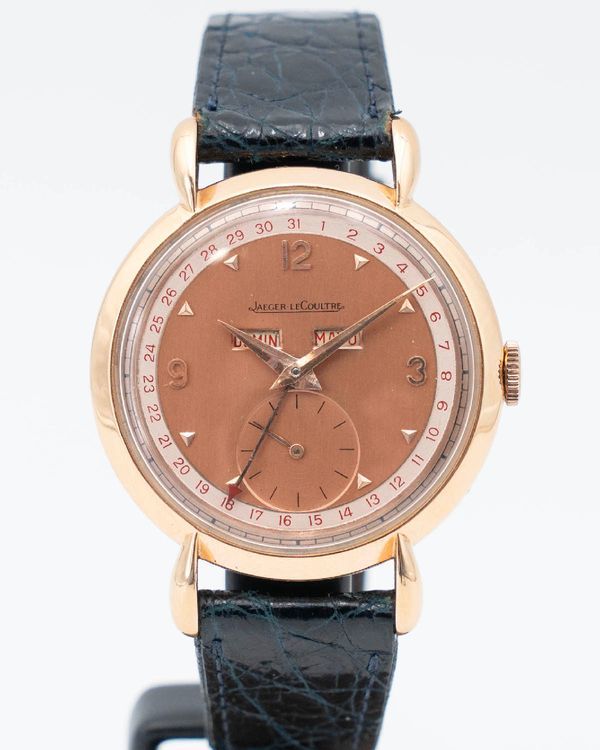 Jaeger-LeCoultre Vintage Triple Date 36MM Salmon Dial Aftermarket Leather Strap (2904)
