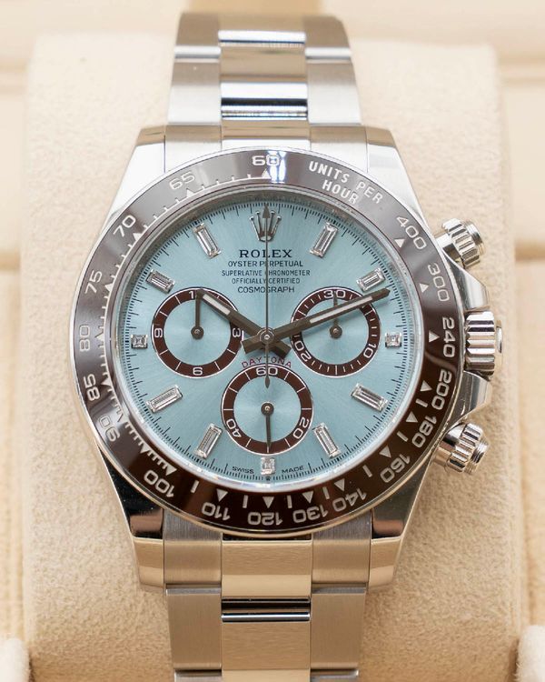 2023 Rolex Cosmograph Daytona 40MM Ice Blue Dial Platinum Oyster Bracelet (126506)