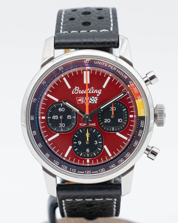 2025 Breitling Top Time "Chevrolet Corvette" 41MM Red Dial Leather Strap (AB0176)