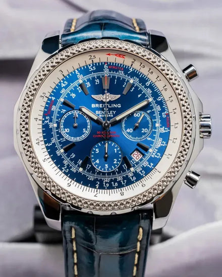 Breitling Bentley Motors Chronograph 48MM Blue Dial Leather Strap (A25362)