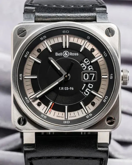 Bell & Ross BR 03 96 Grande Date 42MM Black Dial Leather Strap (BR-03-96-S)