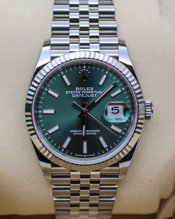 2026 Rolex Datejust 36MM Mint Green Dial Jubilee Bracelet (126234)