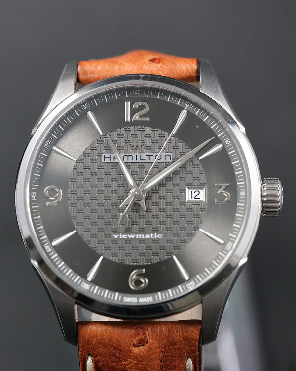Hamilton Jazzmaster Viewmatic 44MM Grey Dial Aftermarket Leather Strap (H32755)