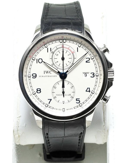 No Reserve - 2016 IWC Schaffhausen Portugieser Yacht Club "Ocean Racer" L.E. 45MM White Dial Leather Strap (IW390216)
