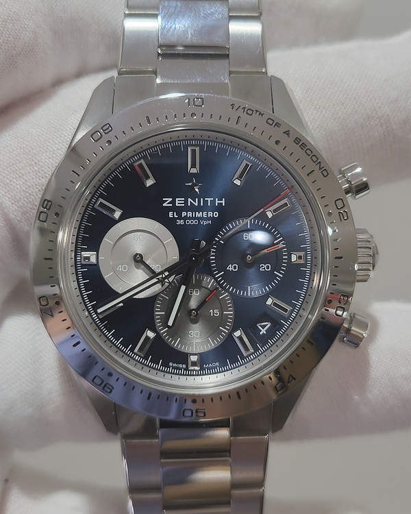 No Reserve - 2024 Zenith Chronomaster Sport 41MM Blue Dial Steel Bracelet (03.3114.3600/51.M3100)