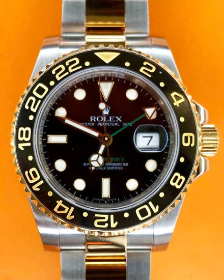 2006 Rolex GMT-Master II 40MM Black Dial Two-Tone Oyster Bracelet (116713)