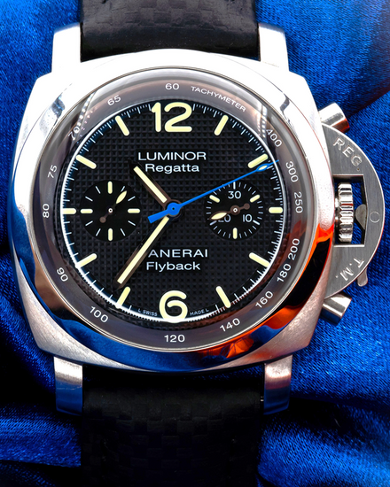 Panerai Luminor 1950 Flyback Regatta L. E. 44MM Black Dial Leather Strap (PAM00253)