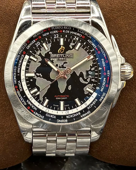 2019 Breitling Galactic Unitime 44MM Black Dial Steel Bracelet (WB3510U4.BD94.375A)