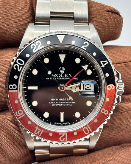 2001 (K Serial) Rolex GMT-Master II "Coke" 40MM Black Dial Oyster Bracelet (16710)