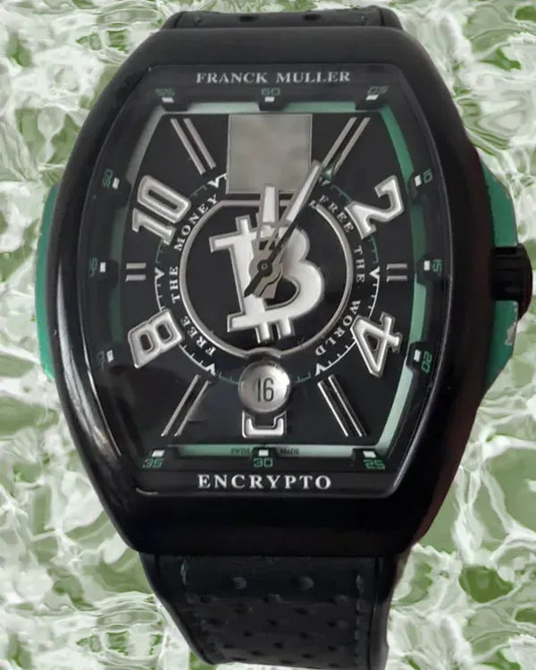 Franck Muller Vanguard Encrypto "Free The Money, Free The World" L.E. 41MM Black Dial Rubber Strap (V 41 SC DT RCG BTC TTNRBR VE LTD)