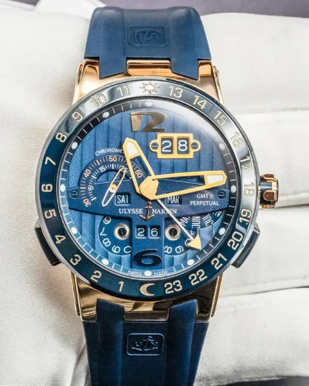 2016 Ulysse Nardin El Toro GMT Perpetual Calendar "Blue Toro" 43MM Blue Dial Rubber Strap (326-00-3/BQ)