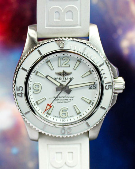 2020 Breitling Superocean 36MM White Dial Rubber Strap (A17316D21A1A1)