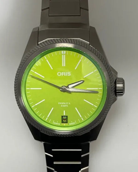 2026 Oris ProPilot X Kermit Edition 39MM Green Dial Titanium Bracelet (01.400.7778.7157)