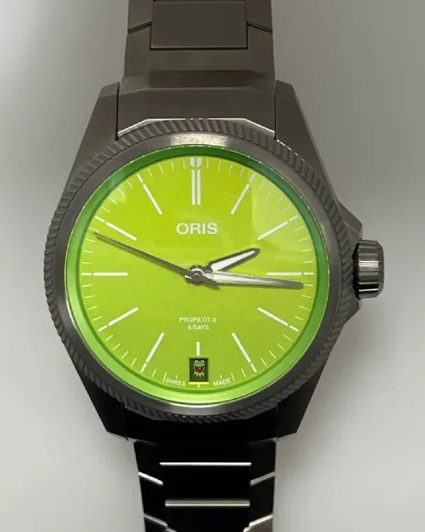 2026 Oris ProPilot X Kermit Edition 39MM Green Dial Titanium Bracelet (01.400.7778.7157)