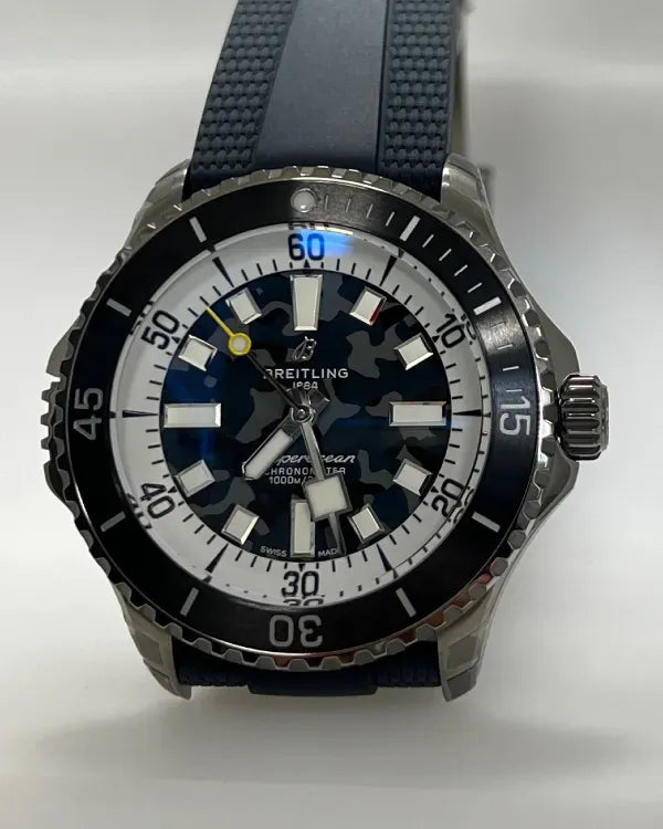 2026 Breitling Superocean 46MM Grey "Camo" Dial Rubber Strap (E10379351B1S1)