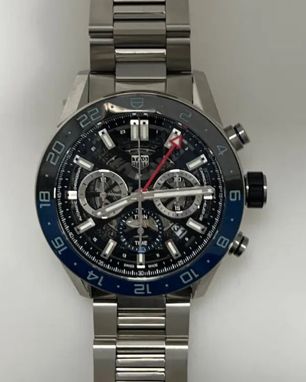 2026 Tag Heuer Carrera "Batman" 45MM Skeleton Dial Steel Bracelet (CBG2A1Z.BA0658)