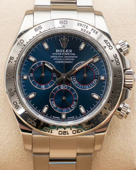 2023 Rolex Cosmograph Daytona 40MM Blue Dial White Gold Oyster Bracelet (116509)